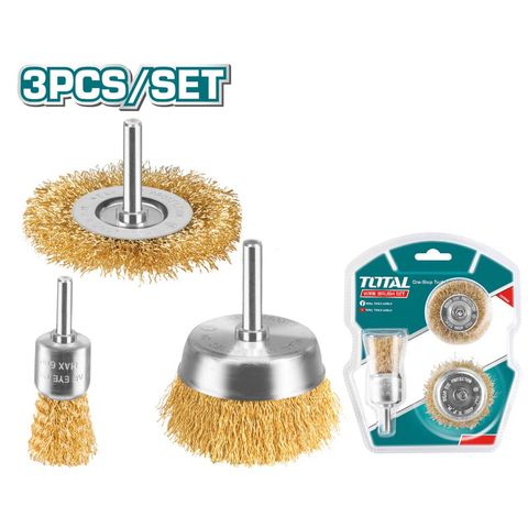 Bộ 3 Bánh Cước Chổi Cước 6mm TOTAL TAC310031 - Dụng Cụ Mài Bào Cho Thép, Gỗ, Phụ Kiện Máy Mài Chất Lượng