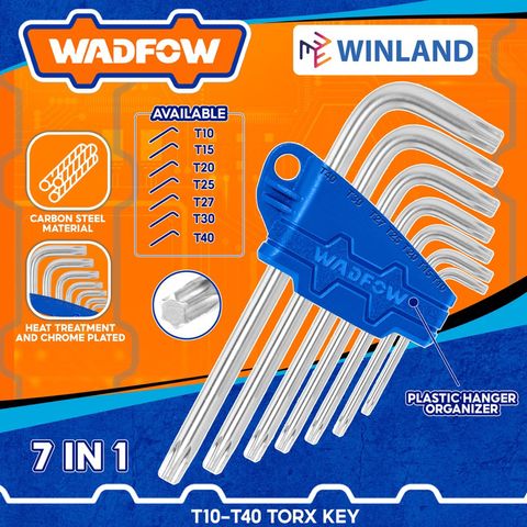 Bộ 7 Chìa Lục Giác Ngắn Mini Thép Cacbon T10-T40 - Dụng Cụ Tiện Ích WADFOW WHK3671