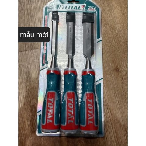 Bộ 3 Đục Gỗ Thép Cr-V TOTAL THT41K0302 - Dụng Cụ Tiện Ích Chất Lượng Cao Cho Nghề Mộc