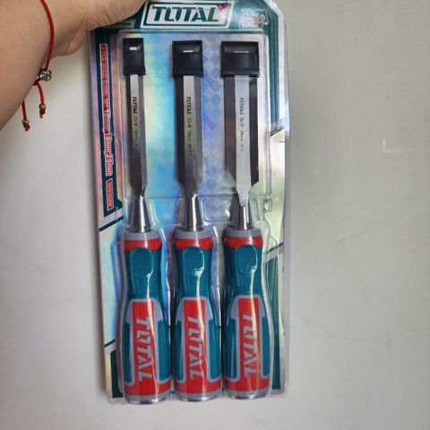 Bộ 3 Đục Gỗ Thép Cr-V TOTAL THT41K0302 - Dụng Cụ Tiện Ích Chất Lượng Cao Cho Nghề Mộc