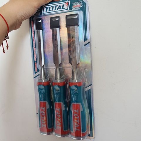 Bộ 3 Đục Gỗ Thép Cr-V TOTAL THT41K0302 - Dụng Cụ Tiện Ích Chất Lượng Cao Cho Nghề Mộc