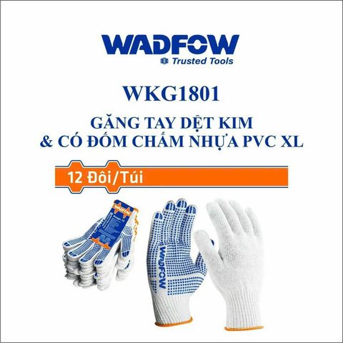 Găng tay bảo hộ dệt kim WADFOW WKG1801 chống trơn trượt - Găng tay lao động chất lượng cao, size XL