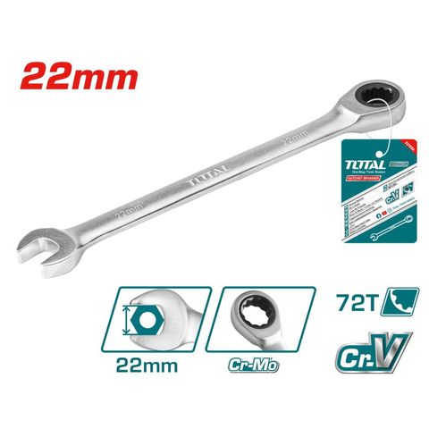Cờ Lê Tự Động Miệng Vòng 22mm TOTAL TCSPAR221 - Dụng Cụ Tiện Ích Chất Lượng Cao, Chiều Dài 254mm