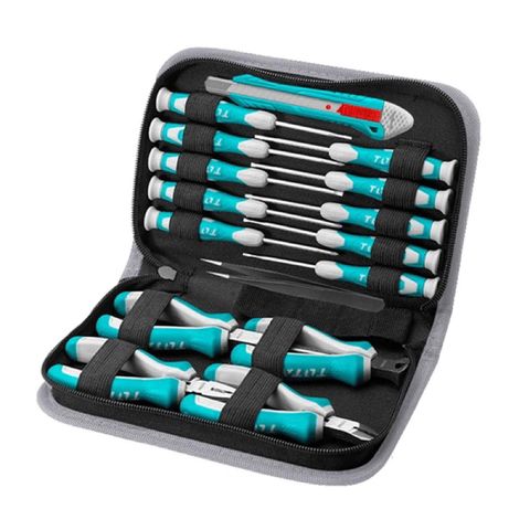 Bộ 16 kìm mini và tua vít chuẩn TOTAL TKTTSK0162, dụng cụ sửa chữa tiện ích kèm túi đựng, đa năng cho mọi gia đình
