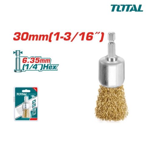 Chổi cước thau 30mm TOTAL TAC303061 - Dụng cụ thiết bị tiện ích cho máy siết vít - Bảo hành chính hãng