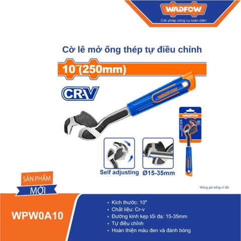 Cờ Lê Mở Ống Thép Tự Điều Chỉnh WADFOW WPW0A10 - Dụng Cụ Siết Ống Nhanh Chóng, Chính Xác cho Thợ Ống Nước và DIY