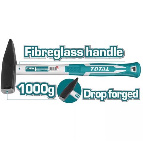 Búa Đóng Đinh TOTAL THMH621000 1Kg Đầu Vuông & Dẹp - Dụng Cụ Tiện Ích Thép Carbon 45° Chịu Nhiệt