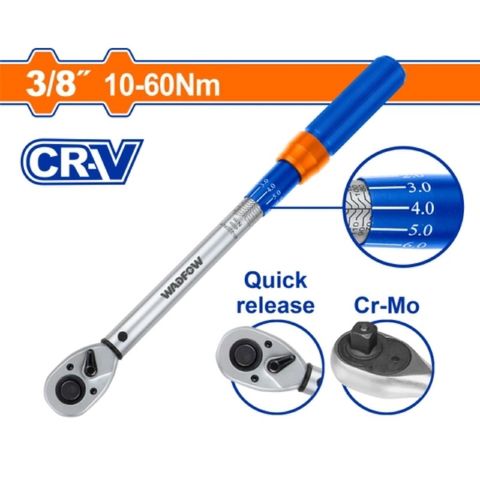 Cần siết lực 3/8 inch chỉnh lực 10-60Nm WADFOW WWQ1D38[T04].113