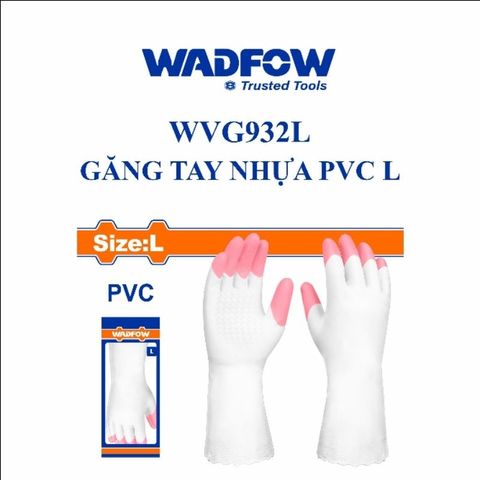Găng Tay Cao Su WADFOW WVG932L - Dùng Vệ Sinh Nhà Cửa và Làm Vườn, Chất Liệu PVC Chất Lượng Cao, Kích Thước 32cm