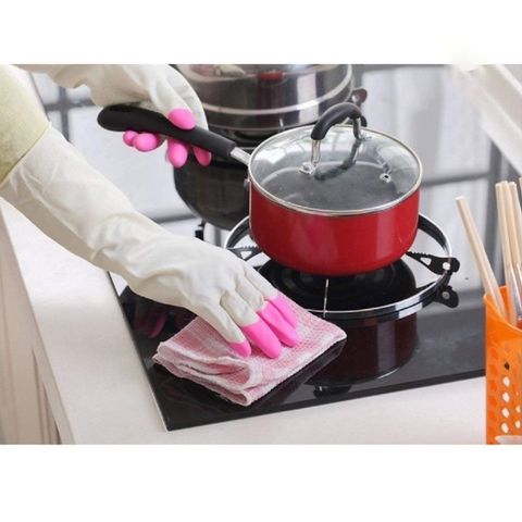 Găng Tay Cao Su WADFOW WVG932L - Dùng Vệ Sinh Nhà Cửa và Làm Vườn, Chất Liệu PVC Chất Lượng Cao, Kích Thước 32cm