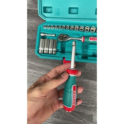 Bộ tuýp 1/4 inch TOTAL THT141201 - 20 Đầu và Hộp Đựng Tiện Lợi, Dụng Cụ Cầm Tay Chất Lượng Cao cho Thợ Sửa Chữa