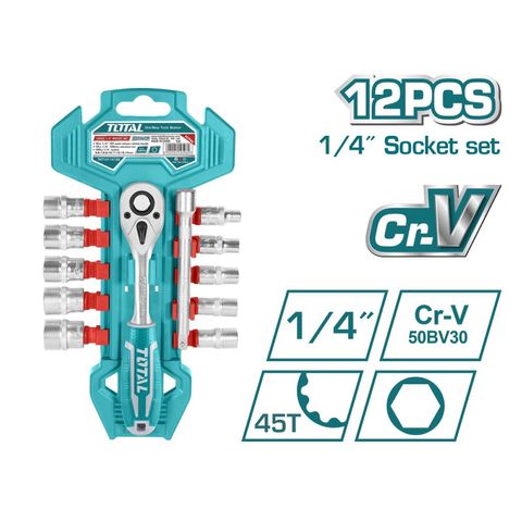 (AT8) Bộ Đầu túyt 12 chi tiết 5-14mm 1/4 inch TOTAL THT14114126 [KT]