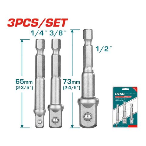 Bộ 3 Đầu Chuyển Siết Vít Sang Bu Lông Total TAC273651 - Dụng Cụ Tiện Ích Chất Lượng Cao Dành Cho Thợ Sửa Chữa