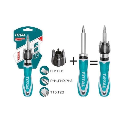Bộ Tua Vít 8 Chi Tiết Tự Động 2 Chiều TOTAL TACSD30086 - Dụng Cụ Tiện Ích Chất Lượng Cao cho Thợ Sửa Chữa