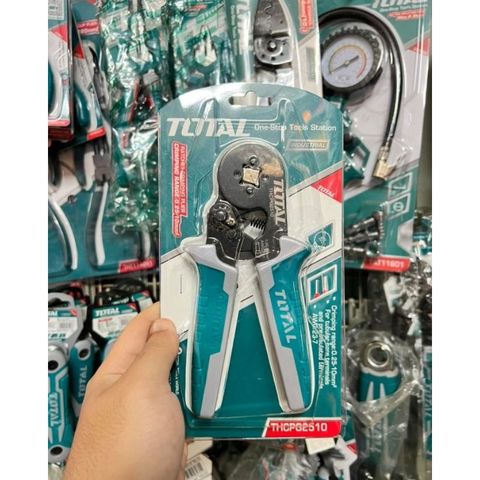 Kìm Bấm Cos Vuông TOTAL THCPG2510 - Dụng Cụ 6 Inch Chất Lượng, Điều Chỉnh Lực Ép, Thích Hợp Dây AWG 23-7