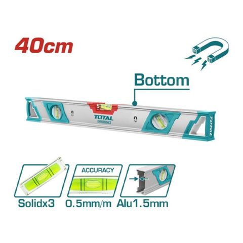 Thước Thủy Total TMT24086M 40cm - Dụng Cụ Đo Chính Xác Đa Góc, Chất Liệu Nhôm Chắc Chắn, Phù Hợp Cho Dò Cồng, Gia Dụng, Xây Dựng