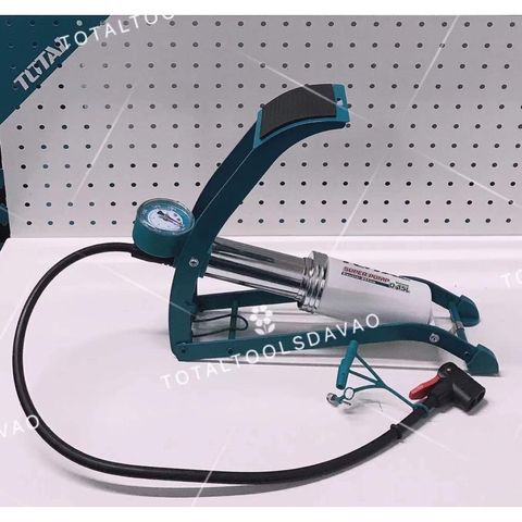 Dụng Cụ Nạp Hơi Bánh Xe Đạp Chân TOTAL TMPP5511 - Bơm Hơi Chất Lượng Cao Đầu Schrader, Presta, Dunlop, Ống 60cm  Bền Bỉ