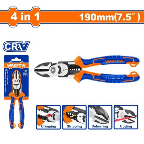 Kìm Cắt Đa Năng 4 Trong 1 WADFOW WPL3778 - Cắt, Tuốt, Bấm Cos, Giữ Dây, Dụng Cụ Chất Lượng Chính Hãng cho Thợ Điện và DIY