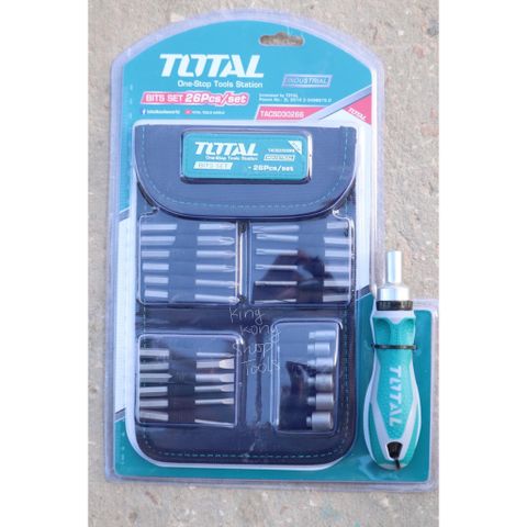 Bộ Tua vít 26 chi tiết tự động 2 chiều TOTAL TACSD30266 - Dụng cụ sửa chữa cầm tay đa năng cho thợ sửa chuyên nghiệp và nghiệp dư