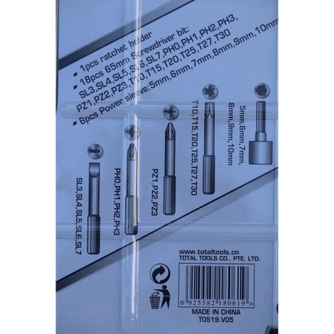 Bộ Tua vít 26 chi tiết tự động 2 chiều TOTAL TACSD30266 - Dụng cụ sửa chữa cầm tay đa năng cho thợ sửa chuyên nghiệp và nghiệp dư
