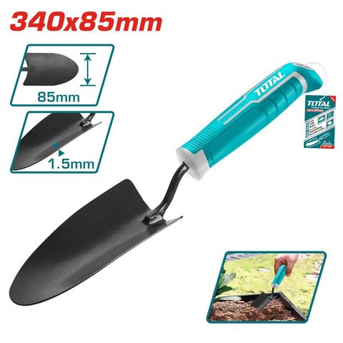 Cây xẻng xúc đất làm vườn TOTAL 340mm - Dụng cụ tiện ích cho vườn, tay cầm thiết kế độc đáo, chất liệu thép carbon chắc chắn