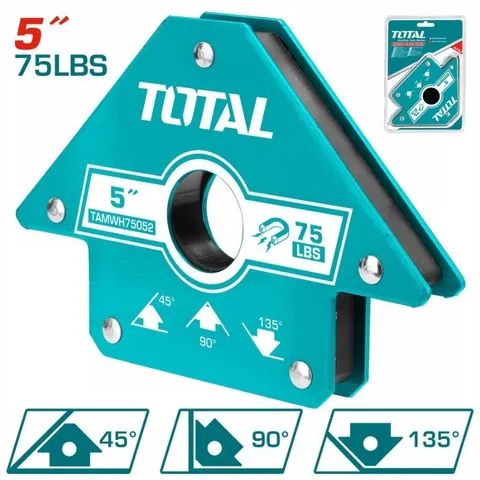 Ke Nam Châm Hàn 5 Inch Total TAMWH75052 - Lực Hút 75Lbs, Giúp Giữ Góc 45° 90° 135° Chắc Chắn Cho Người Thợ Hàn
