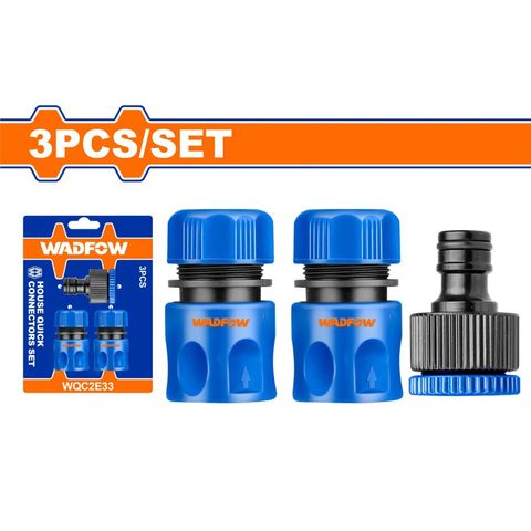 Bộ 3 khớp nối nhanh cho ống nước mềm 1/2 inch (16-19mm) WADFOW WQC2E33.[T4]35700