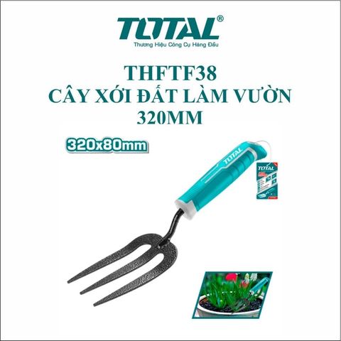 Cây Xới Đất Làm Vườn TOTAL THFTF38 - Dụng Cụ Vườn Chất Lượng Cao, Tay Cầm Thiết Kế Độc Đáo, Thép Carbon Bền Bỉ