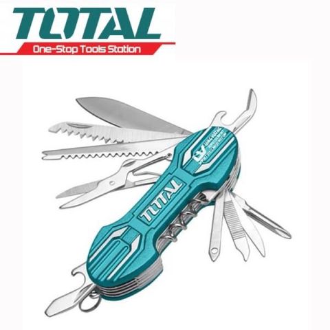 D xếp 15 chức năng TOTAL THMFK0156 - Dụng cụ tiện ích đa năng với tay cầm nhôm bền chắc, hoàn hảo cho mọi công việc sửa chữa