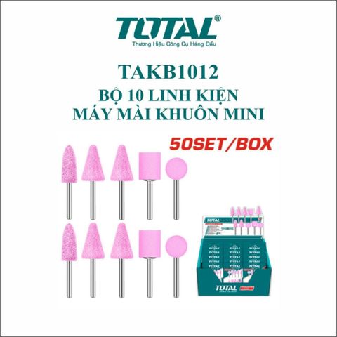 Bộ 10 Đá Mài Đường Kính 3mm cho Máy Mài Khuôn Mini TOTAL TAKB1012 - Linh Kiện Chất Lượng Cao