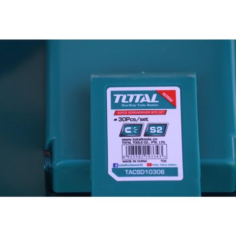 Hộp 30 Mũi Bắt Vít 25mm TOTAL TACSD10306 - Dụng Cụ Thay Đổi Nhanh, Đầu Giữ Mũi, Bộ Mũi Đa Dạng PZ, PH, SL, T, H