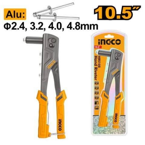 Kìm Rút Rive INGCO HRS108 - 10.5 inch, Hỗ Trợ Đinh Tán 2.4-4.8mm, Tay Cầm Chống Trượt, Dụng Cụ Sửa Chữa Chính Hãng
