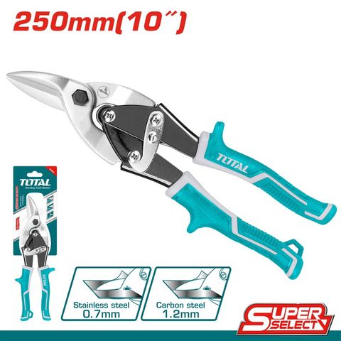 Kéo Cắt Tole Hướng Phải TOTAL THT523106 - Dụng Cụ Cắt Chất Lượng Cao, Chiều Dài 250mm dành cho Nghề Thủ Công và Sửa Chữa