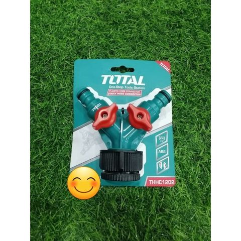 Bộ Chia Ống Nước 3/4 inch Sang 1/2 inch TOTAL THHC1202 - Đầu Nối 2 Chiều Nhựa Có Nút Ngắt và Nút Xoay