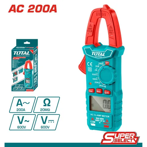 kìm đo điện Total TMT42002 - Ampe kìm 2000 số đếm, lưu trữ dữ liệu, điện áp AC/DC đến 600V, dụng cụ hữu ích cho kỹ thuật viên