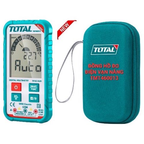 Đồng hồ đo điện TOTAL TMT460013 - Màn hình rộng, Đo DC/AC, Kiểm tra diode, Phát hiện điện áp không tiếp xúc, Thiết bị đa năng