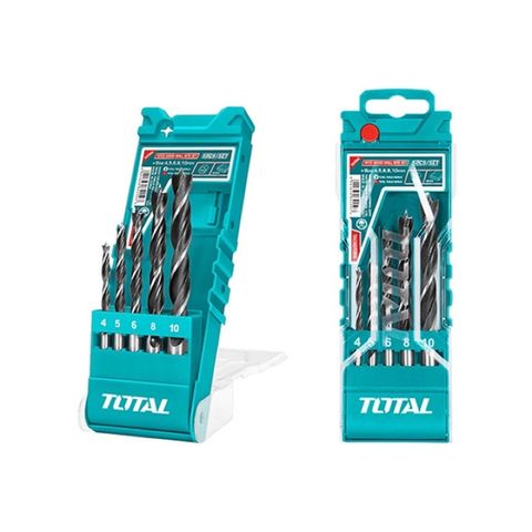 Hộp 5 Mũi Khoan Gỗ TOTAL TACSD7056 - Dụng Cụ Tiện Ích Chất Lượng Cao, Kích Thước 4-10mm, Bảo Hành Chính Hãng