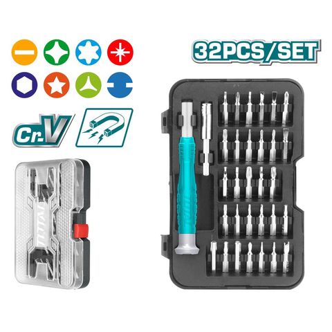 Bộ Tua Vít Sửa Điện Thoại TOTAL 32 Chi Tiết - Dụng Cụ Chuyên Dụng Cho iPhone & iPad, Tay Cầm Tiện Dụng, Đầy Đủ Mũi Vít