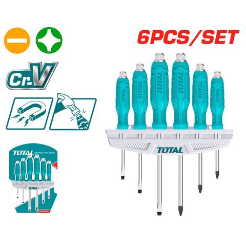 Bộ 6 Tua Vít Đóng Xuyên TOTAL THGSS35061 - Dụng Cụ Tiện Ích Chất Lượng Cao, Thép 40Cr, Đa Năng cho Mọi Công Trình