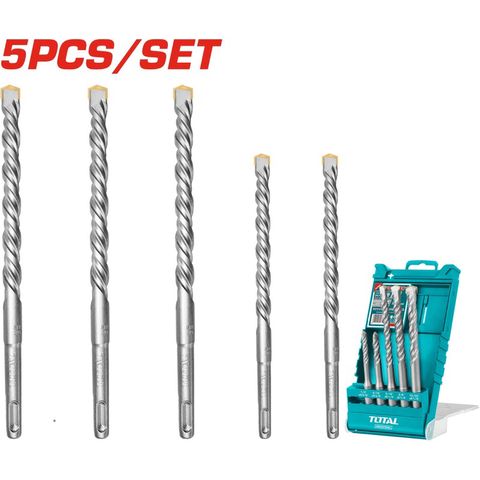 Bộ 5 Mũi Khoan Bê Tông Đuôi Gài TOTAL TAC190501 - Dụng Cụ Chuyên Dụng Cho Công Trình Xây Dựng, Size Đa Dạng 6-12mm
