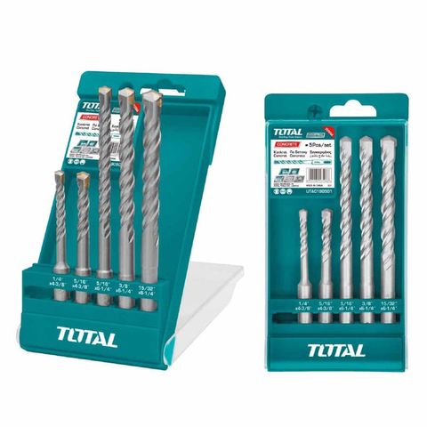 Bộ 5 Mũi Khoan Bê Tông Đuôi Gài TOTAL TAC190501 - Dụng Cụ Chuyên Dụng Cho Công Trình Xây Dựng, Size Đa Dạng 6-12mm