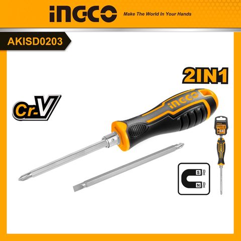 Tua vít 2 đầu PH1+SL6 INGCO - Dụng cụ tiện lợi thép CRV, kích thước 5X135MM, tay cầm hoán đổi dễ dàng, dụng cụ sửa chữa đa năng