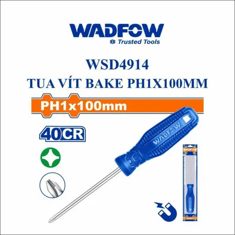 Tua Vít Bake PH1 Dài 100mm - Dụng Cụ Tiện Ích WADFOW WSD4914 Chất Lượng Cao, Giá Tốt