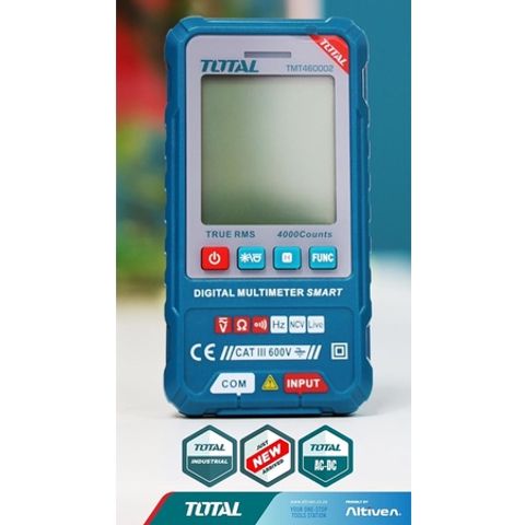 Đồng hồ đo điện kỹ thuật số TOTAL TMT460002 - Màn hình LED, Đo AC/DC, Độ chính xác cao, Thiết bị tiện ích cho điện và điện tử