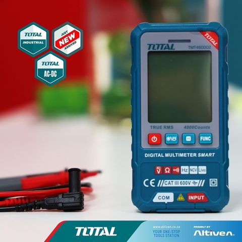 Đồng hồ đo điện kỹ thuật số TOTAL TMT460002 - Màn hình LED, Đo AC/DC, Độ chính xác cao, Thiết bị tiện ích cho điện và điện tử