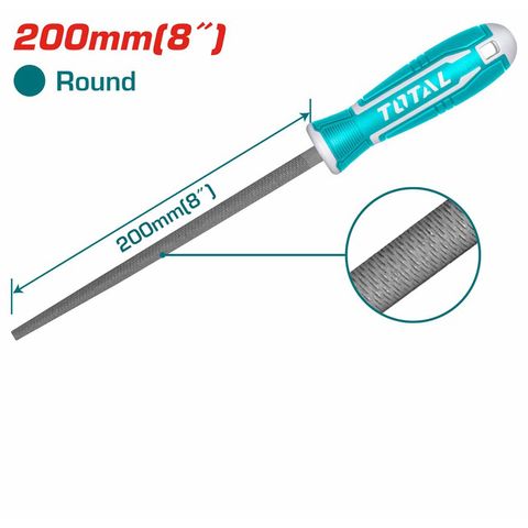 Giũa Sắt Tròn TOTAL THT91386 - Dụng Cụ Tiện Ích Chất Lượng Cao, 200mm, Hàng Chính Hãng Trung Quốc