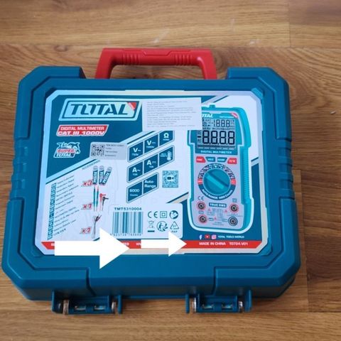 Đồng hồ vạn năng kỹ thuật số Total TMT5310004 - DC-AC, phát hiện điện áp không tiếp xúc, hiển thị 6000 số đếm, ghi nhớ dữ liệu