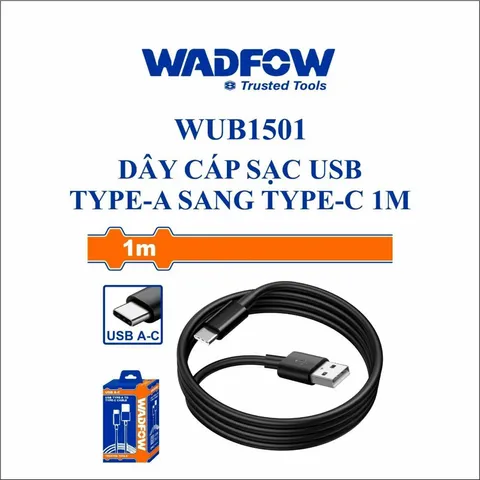 Cáp Sạc USB Type C WADFOW WUB1501 - Dài 1m, Dòng Sạc 3A, Phụ Kiện Thiết Bị Số Chất Lượng Cao
