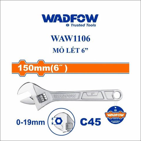 Mỏ Lết 6 Inch WADFOW WAW1106 - Dụng Cụ Cầm Tay Điều Chỉnh Độ Kẹp Từ 0 Đến 19mm, Hàng Chất Lượng Cao