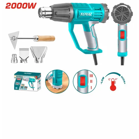 Máy thổi nhiệt 2000W TOTAL TB20045 - Thiết bị tiện ích điều chỉnh nhiệt độ, lưu lượng gió cao và dao nạo đi kèm